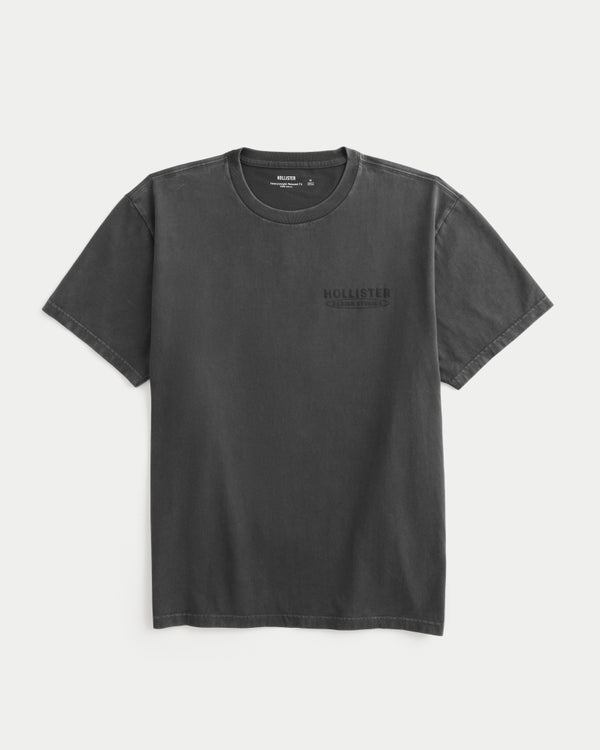 Hollister Boxy Heavyweight Logo Graphic Tee