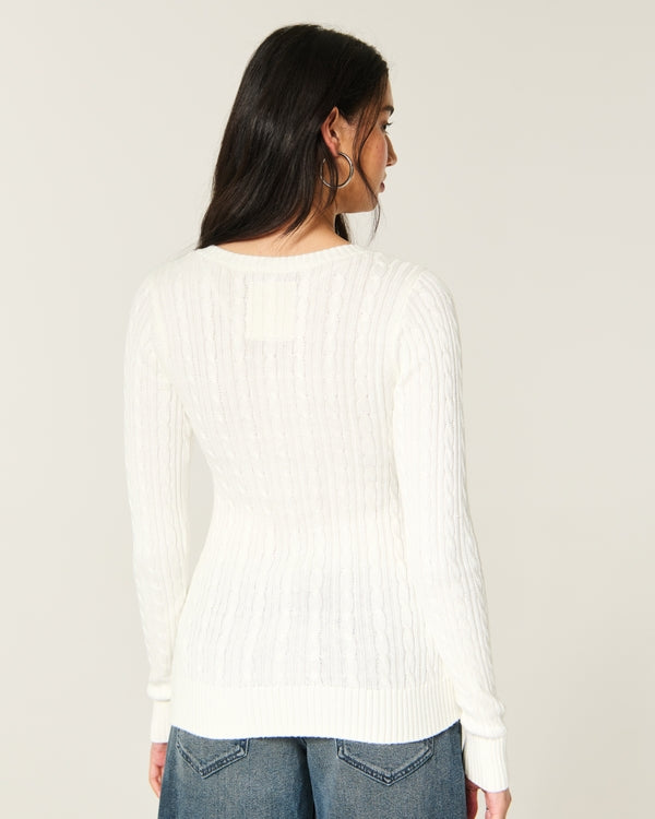 Hollister Ivy Cable-Knit V-Neck Sweater