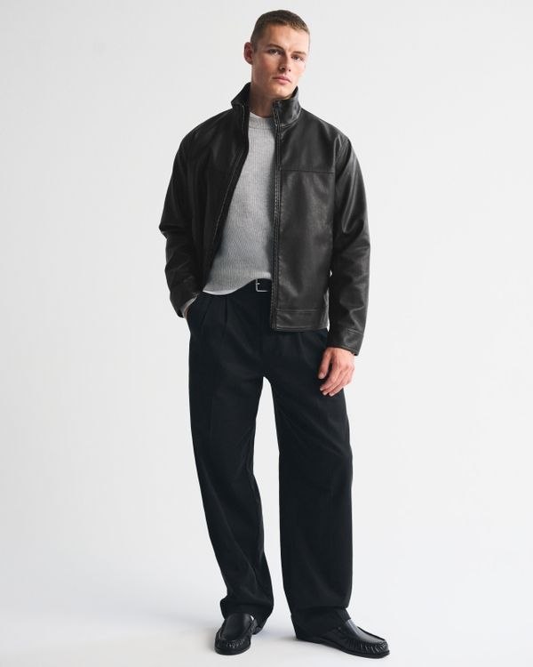 Abercrombie & Fitch Vegan Leather Zip Jacket