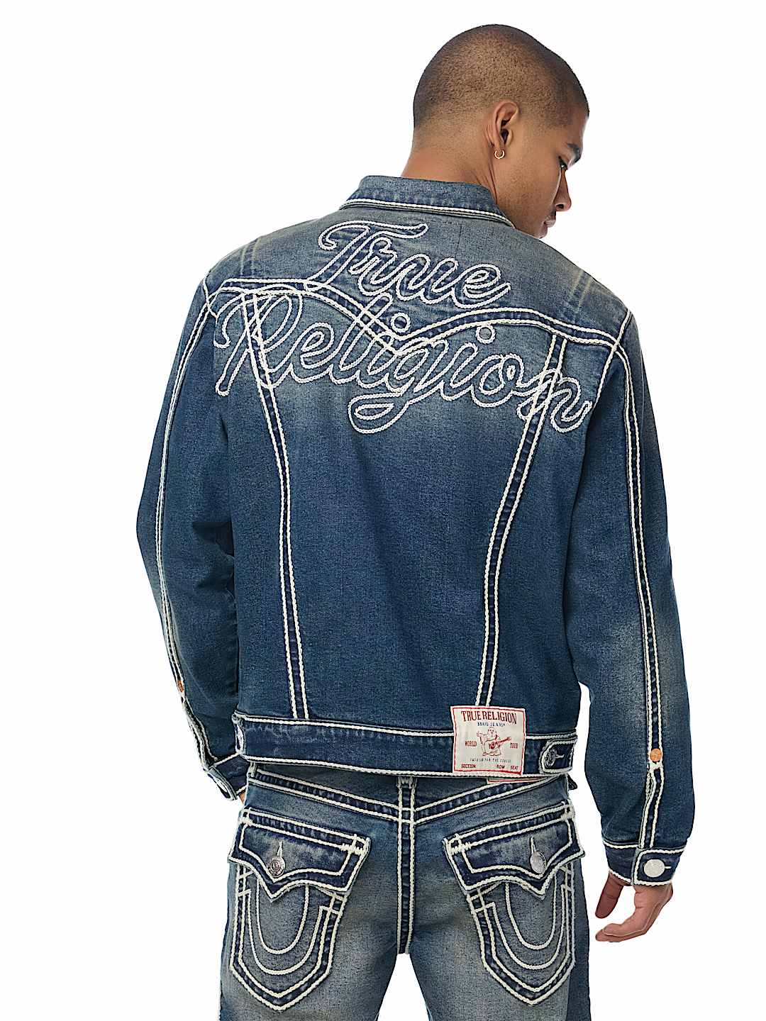 True Religion jimmy rope stitch oversized denim jacket