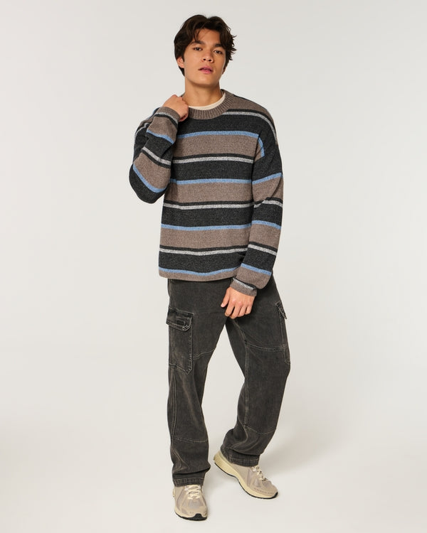 Hollister Boxy Striped Crew Sweater