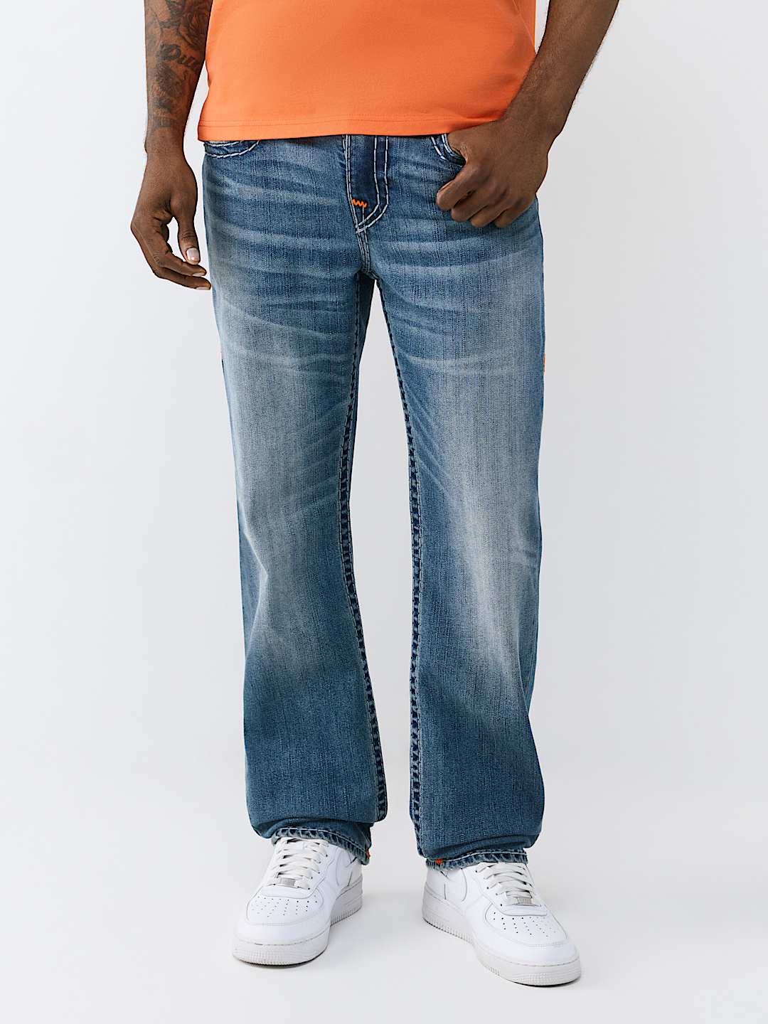 True Religion ricky super t flap straight jean 34