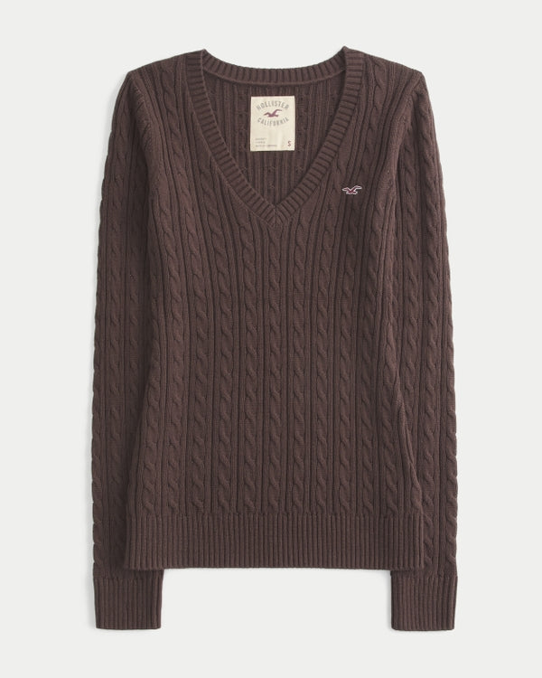 Hollister Ivy Cable-Knit V-Neck Sweater