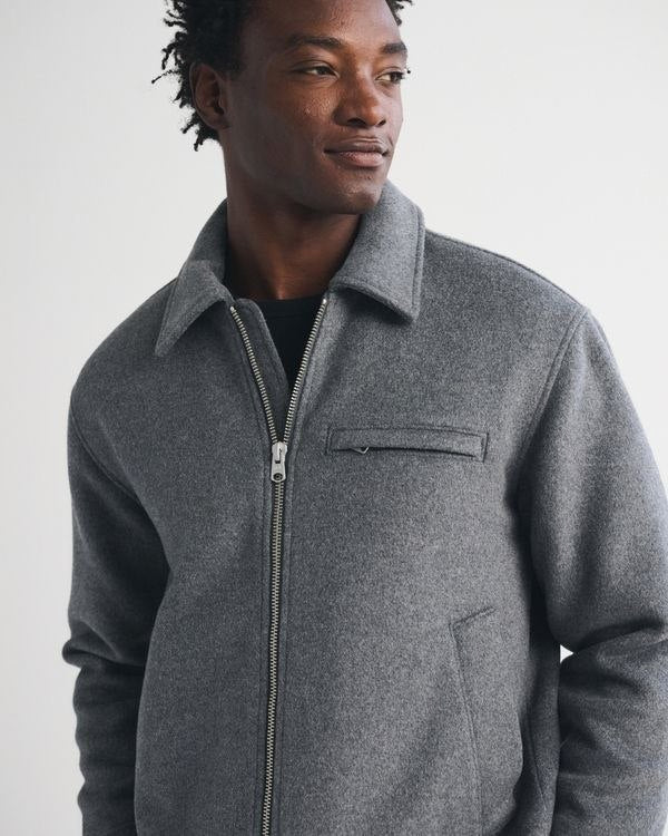 Abercrombie & Fitch Wool-Blend Zip Jacket