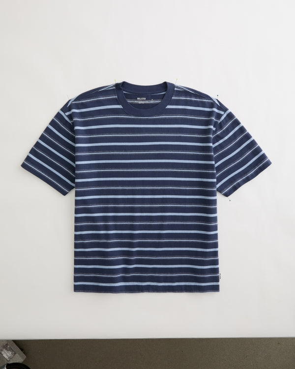 Hollister Boxy Heavyweight Striped Crew T-Shirt