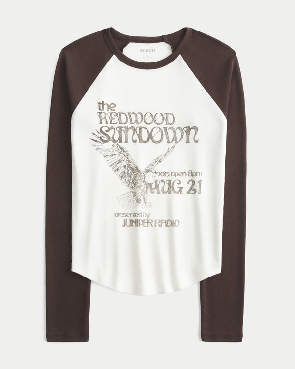 Hollister Long-Sleeve Raglan Crew T-Shirt