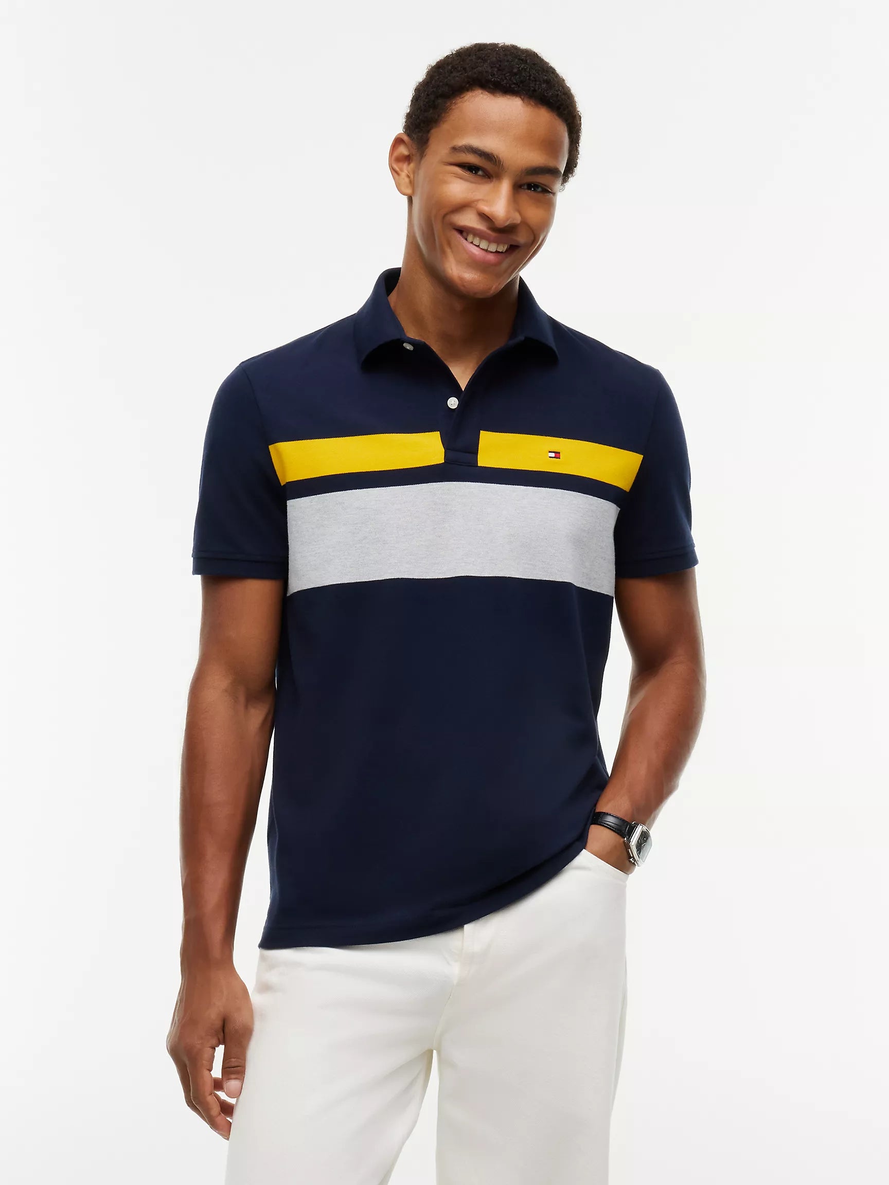 Tommy Hilfiger Regular Fit Block Stripe Polo