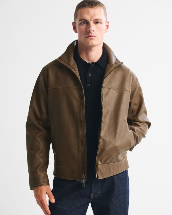 Abercrombie & Fitch Vegan Leather Zip Jacket
