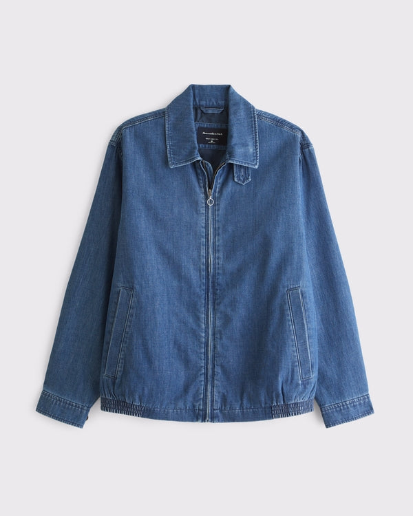 Abercrombie & Fitch Denim Harrington Jacket