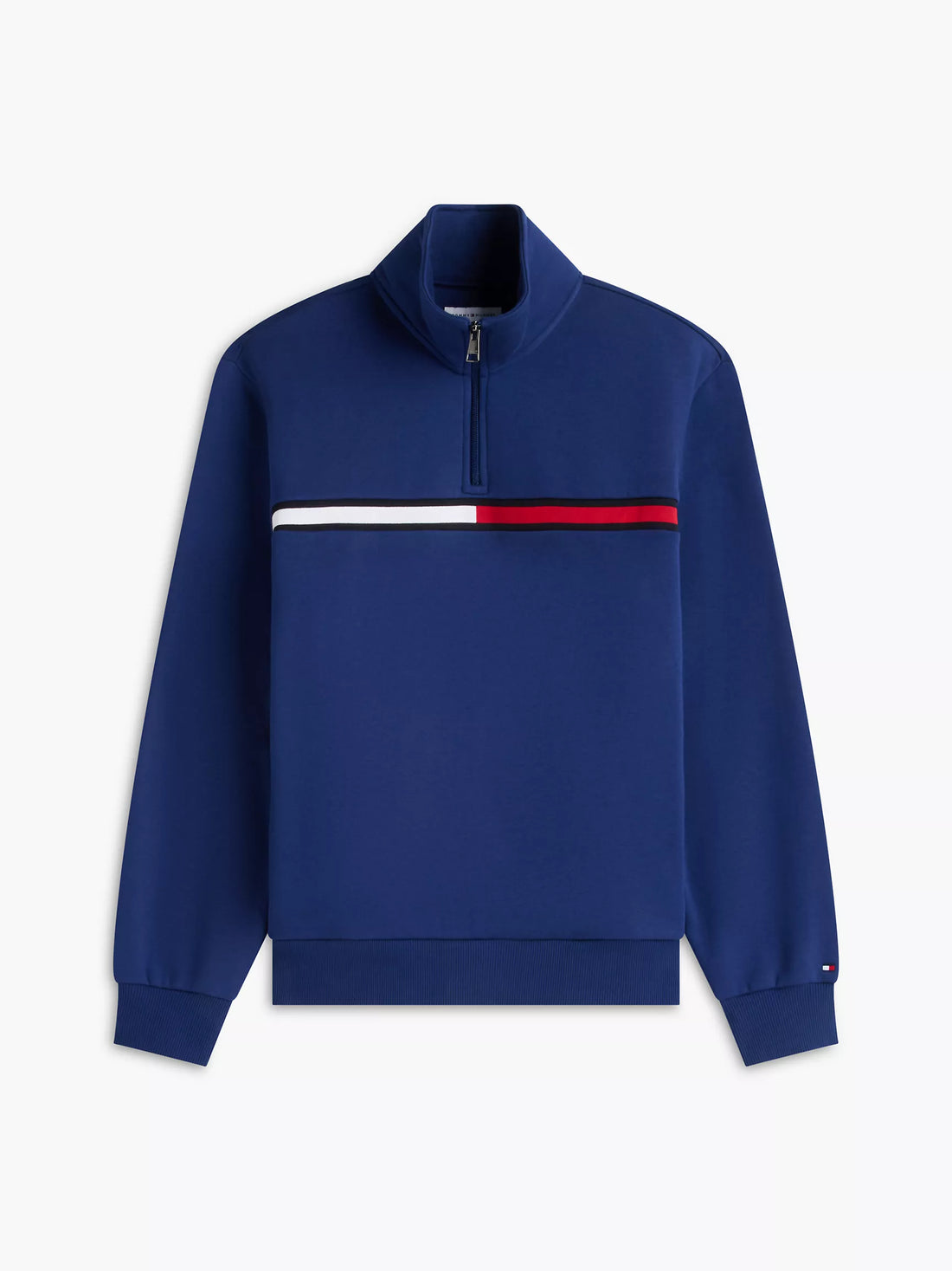 Tommy Hilfiger Flag Stripe Logo Quarter-Zip Sweatshirt