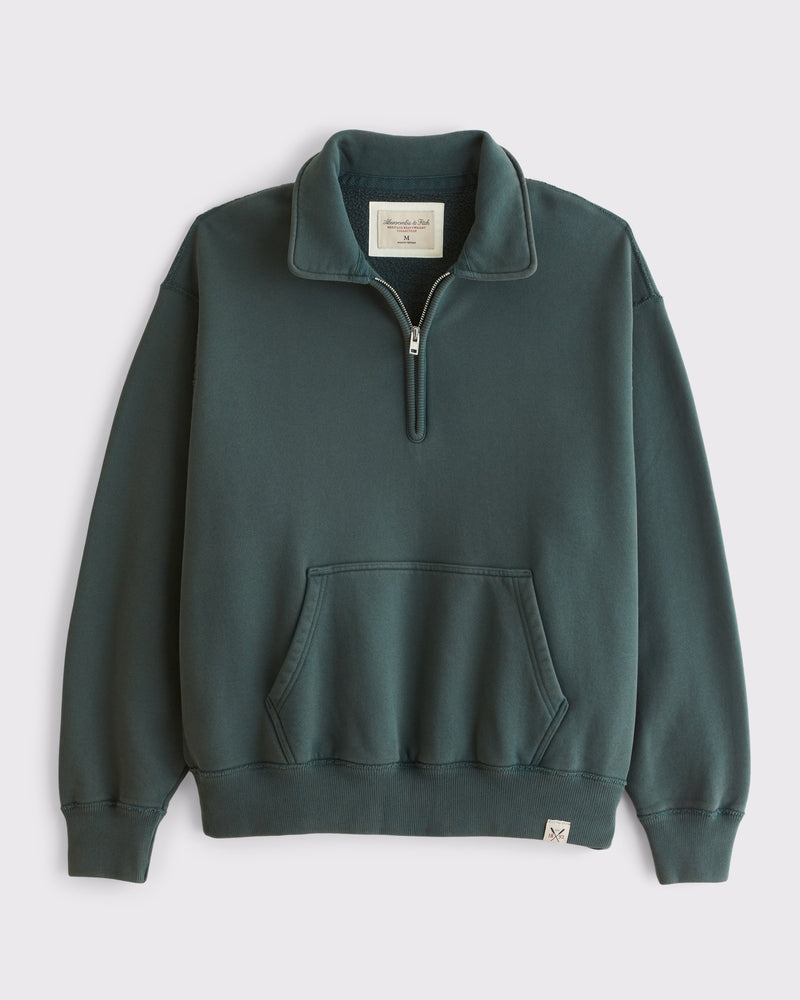 Abercrombie & Fitch Heritage Heavyweight Half-Zip Sweatshirt