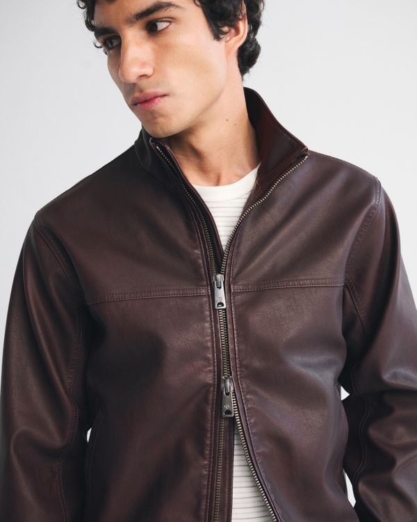 Abercrombie & Fitch Vegan Leather Zip Jacket