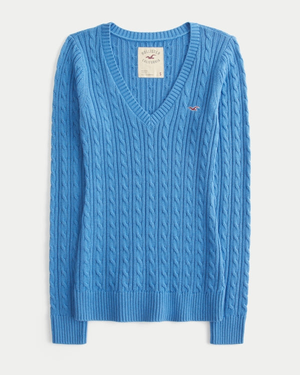 Hollister Ivy Cable-Knit V-Neck Sweater