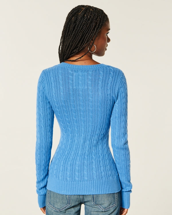 Hollister Ivy Cable-Knit V-Neck Sweater