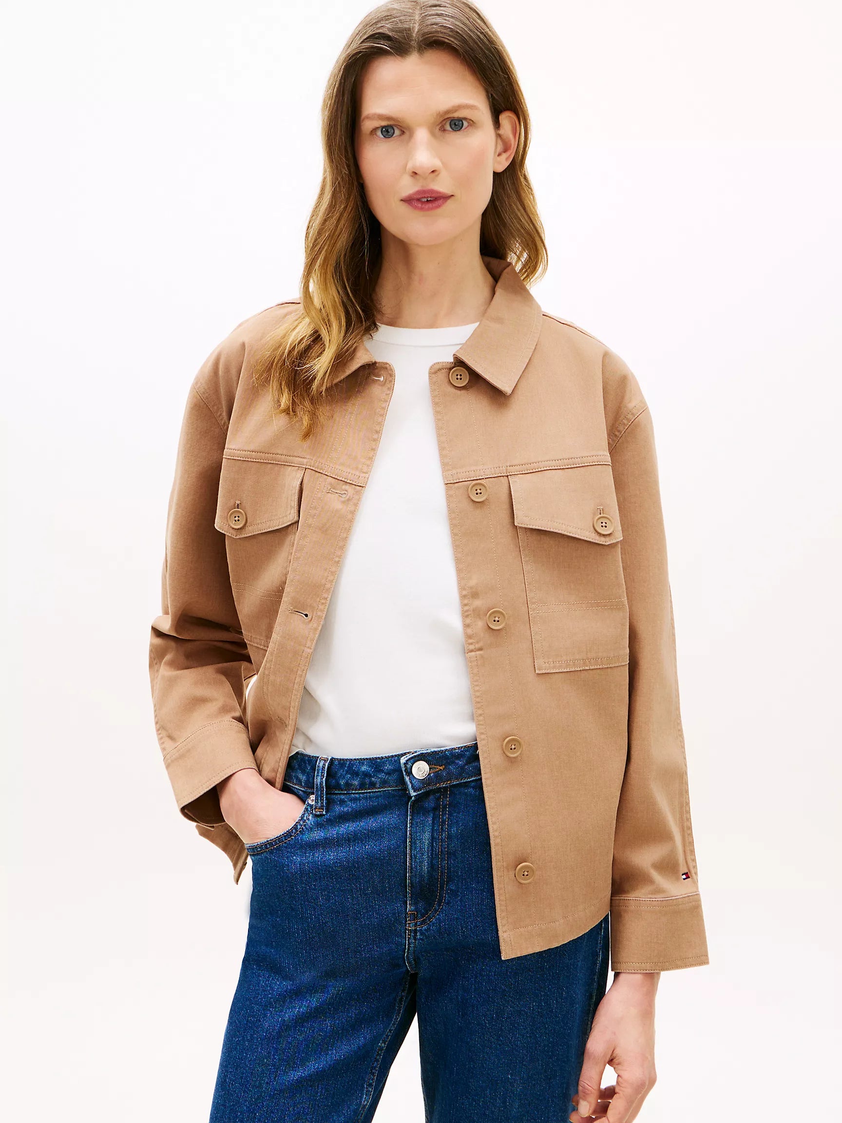 Tommy Hilfiger Oversized Twill Utility Shirt Jacket