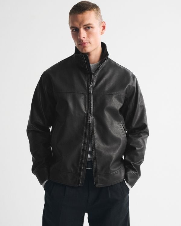 Abercrombie & Fitch Vegan Leather Zip Jacket