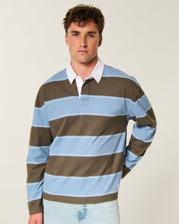Hollister Boxy Heavyweight Long-Sleeve Rugby Polo