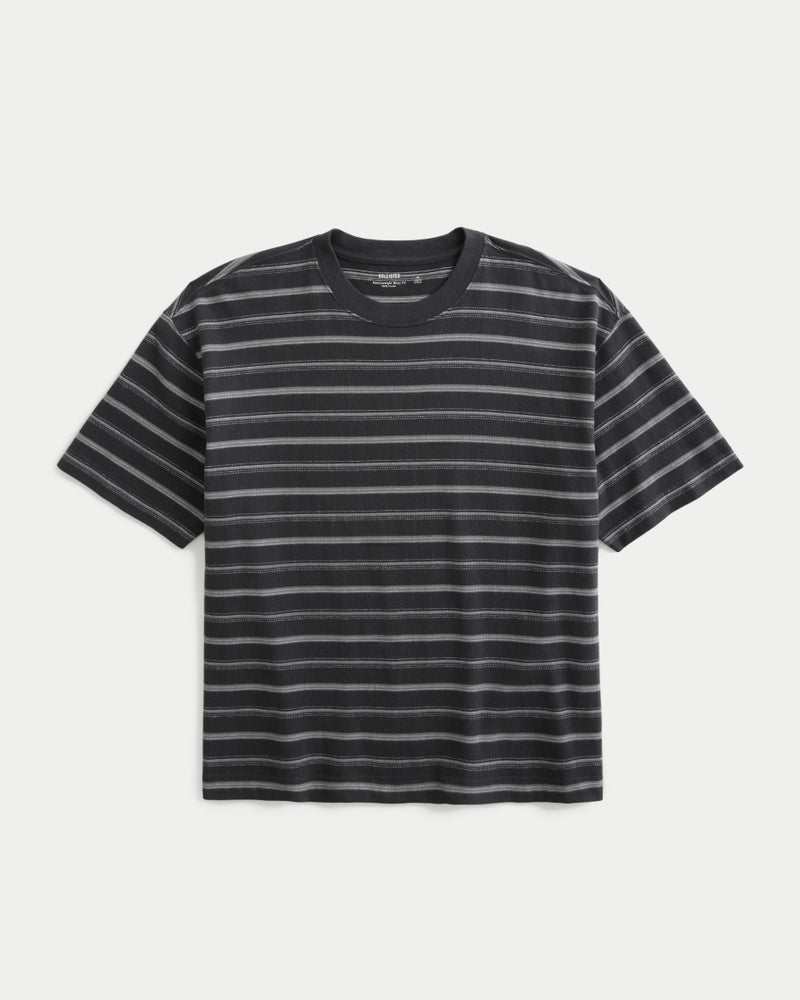 Hollister Boxy Heavyweight Striped Crew T-Shirt