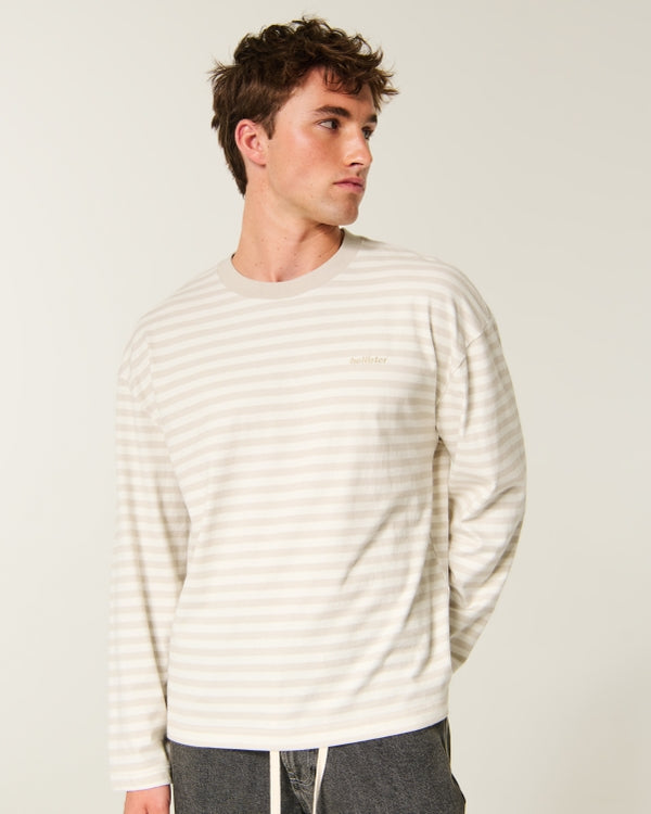 Hollister Boxy Heavyweight Long-Sleeve Crew T-Shirt