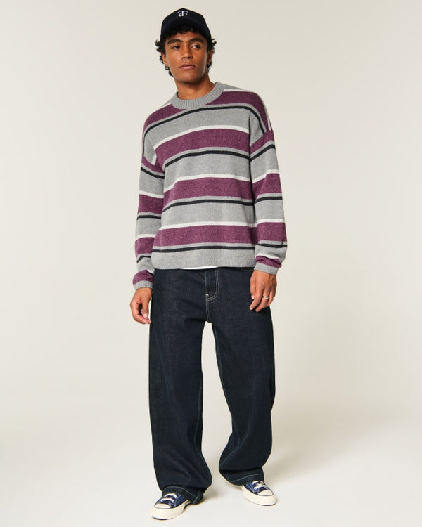 Hollister Boxy Striped Crew Sweater