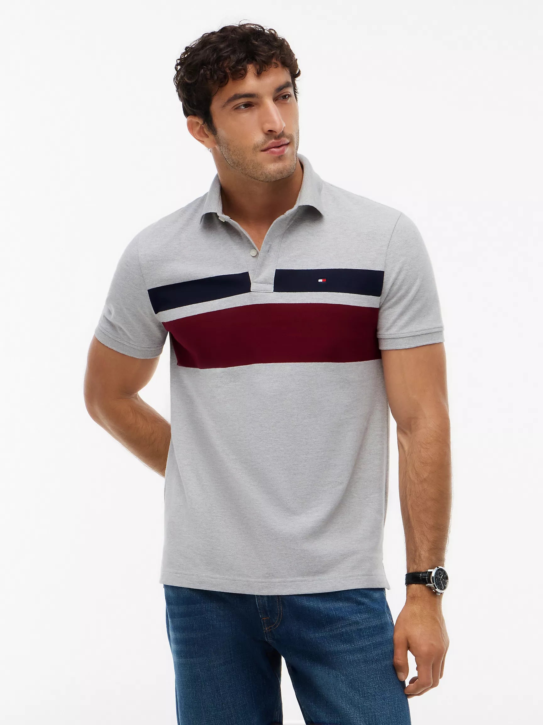 Tommy Hilfiger Regular Fit Block Stripe Polo