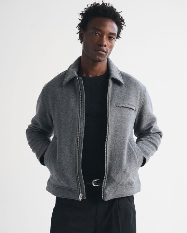 Abercrombie & Fitch Wool-Blend Zip Jacket