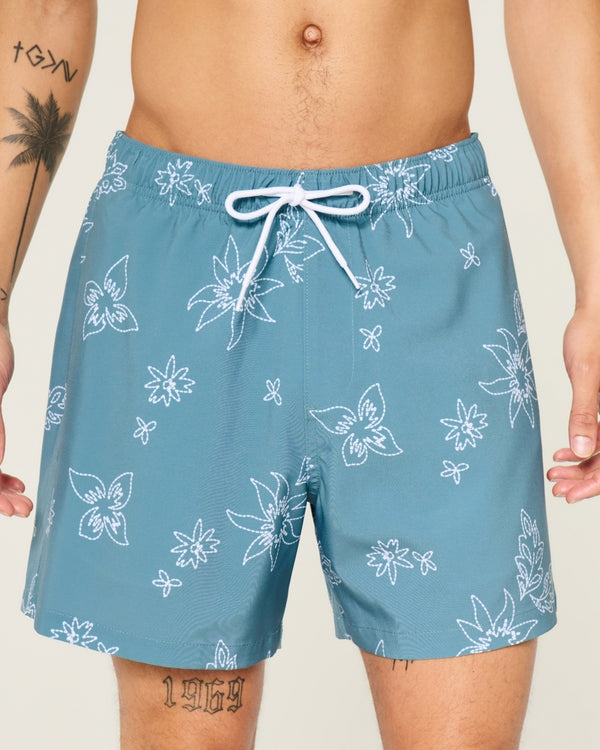 Gray Blue Floral 