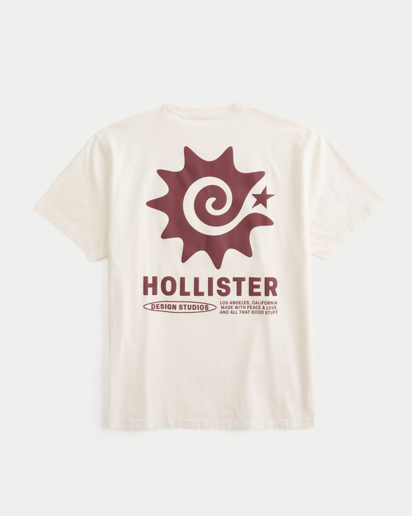 Hollister Boxy Heavyweight Logo Graphic Tee