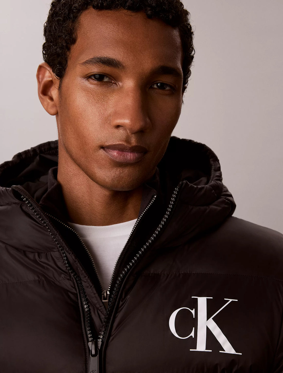 Calvin Klein Lightweight Nylon Hooded Puffer Jacket