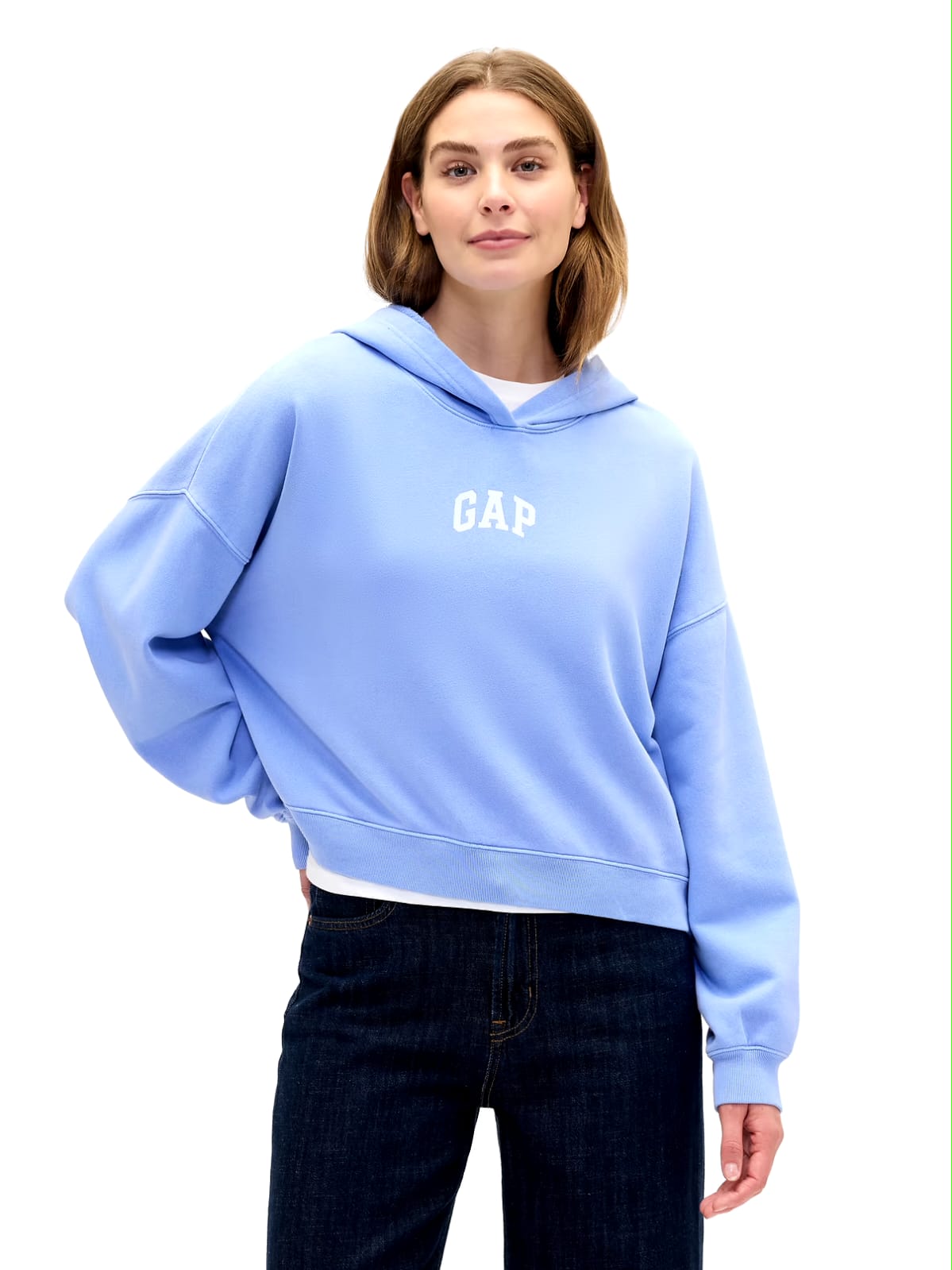 Gap Relaxed Mini-Logo Cropped Hoodie