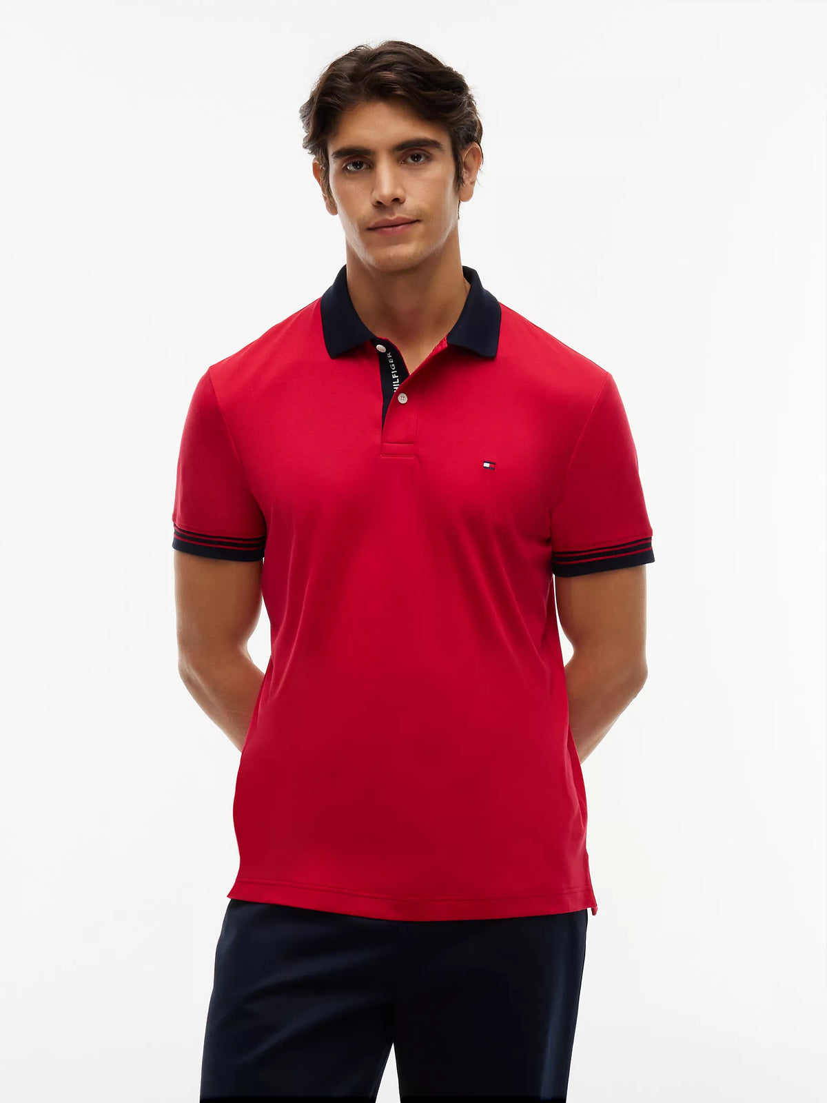 Tommy Hilfiger Regular Fit Tipped Smooth Cotton Polo