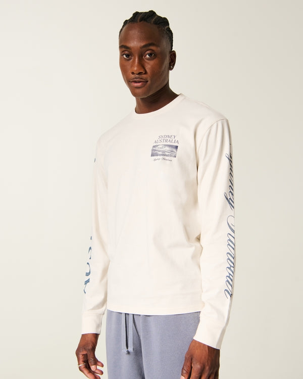 Hollister Relaxed Cotton Long-Sleeve Striped Tee