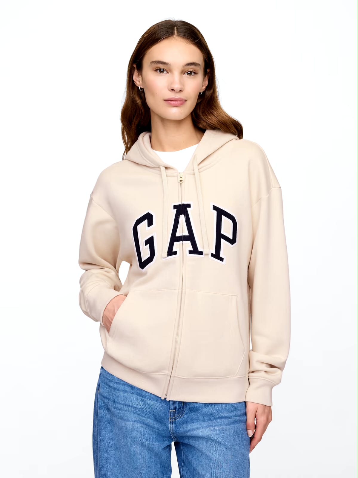 Relaxed Gap Logo Zip Hoodie
