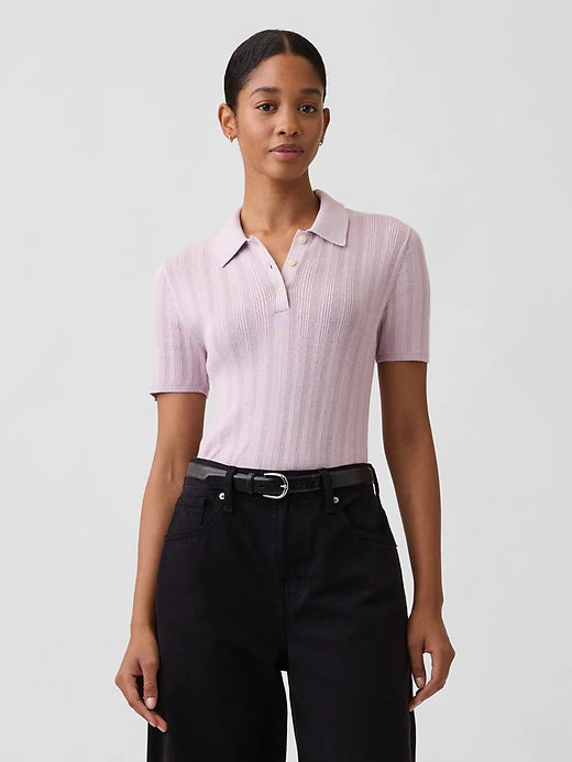 Gap Ribbed Sweater Polo Shirt