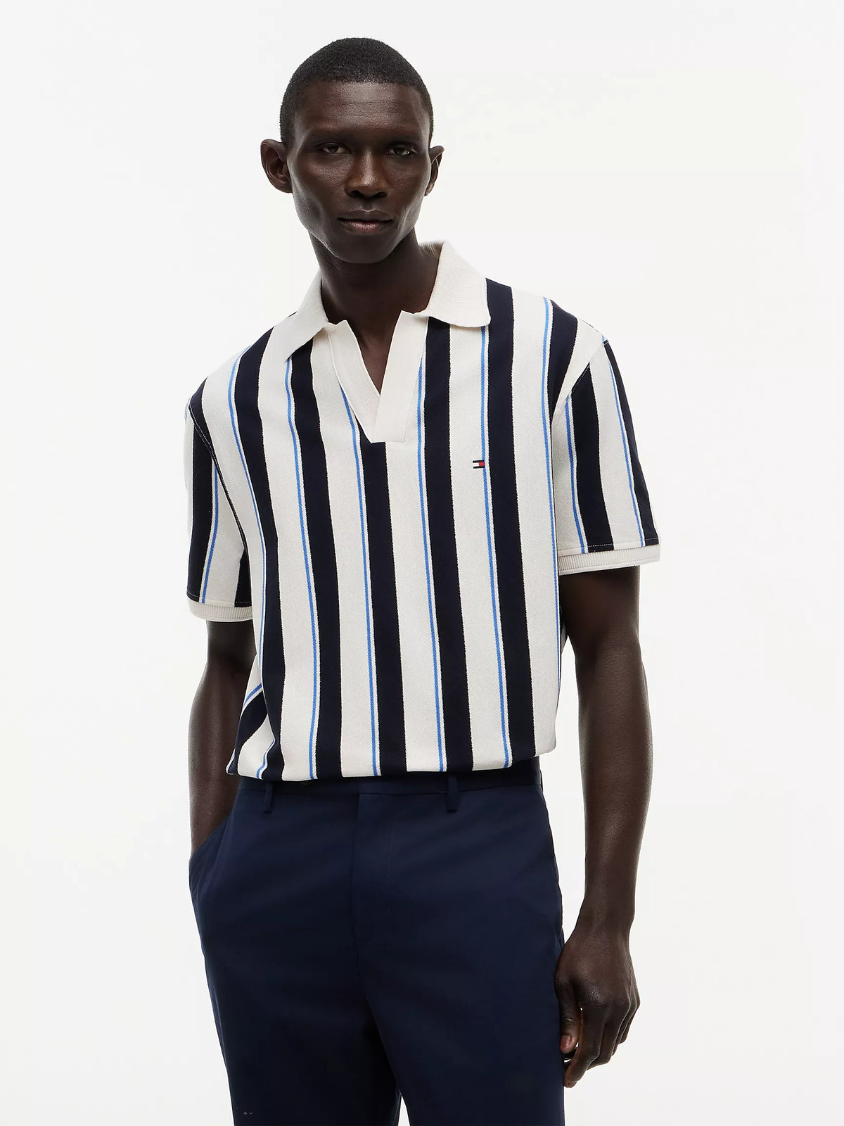 Tommy Hilfiger Classic Fit Open Placket Crepe Polo
