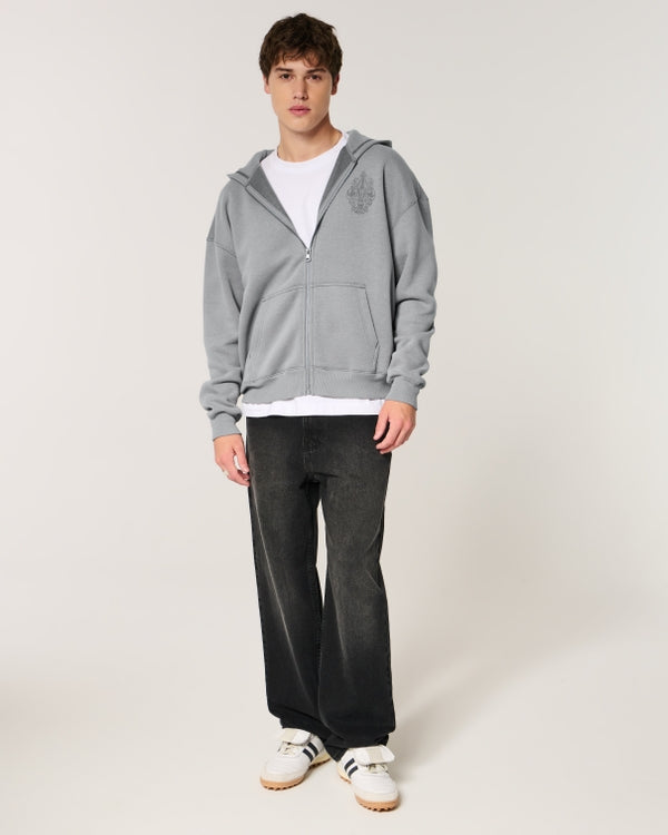 Hollister Boxy Zip-Up Hoodie