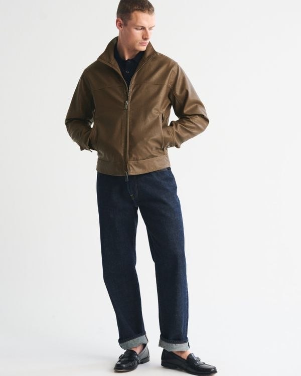 Abercrombie & Fitch Vegan Leather Zip Jacket