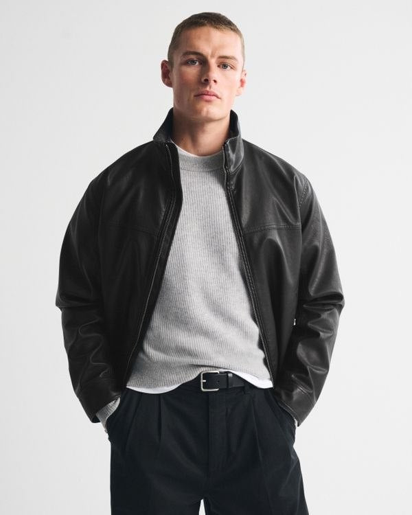 Abercrombie & Fitch Vegan Leather Zip Jacket