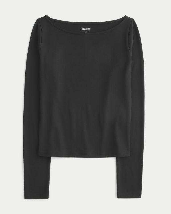 Hollister Soft Stretch Seamless Fabric Slash-Neck Top
