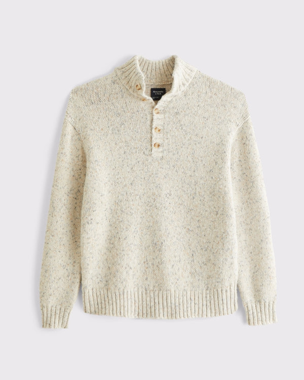 Abercrombie & Fitch Henley Mock Neck Sweater