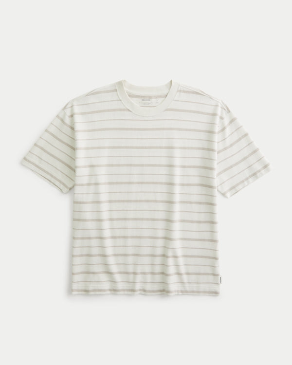 Hollister Boxy Heavyweight Striped Crew T-Shirt