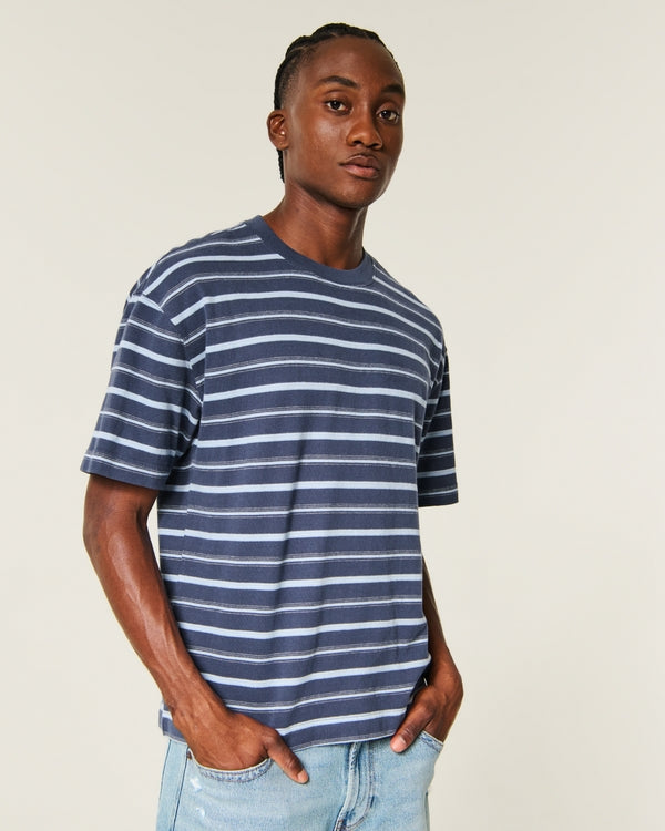 Hollister Boxy Heavyweight Striped Crew T-Shirt