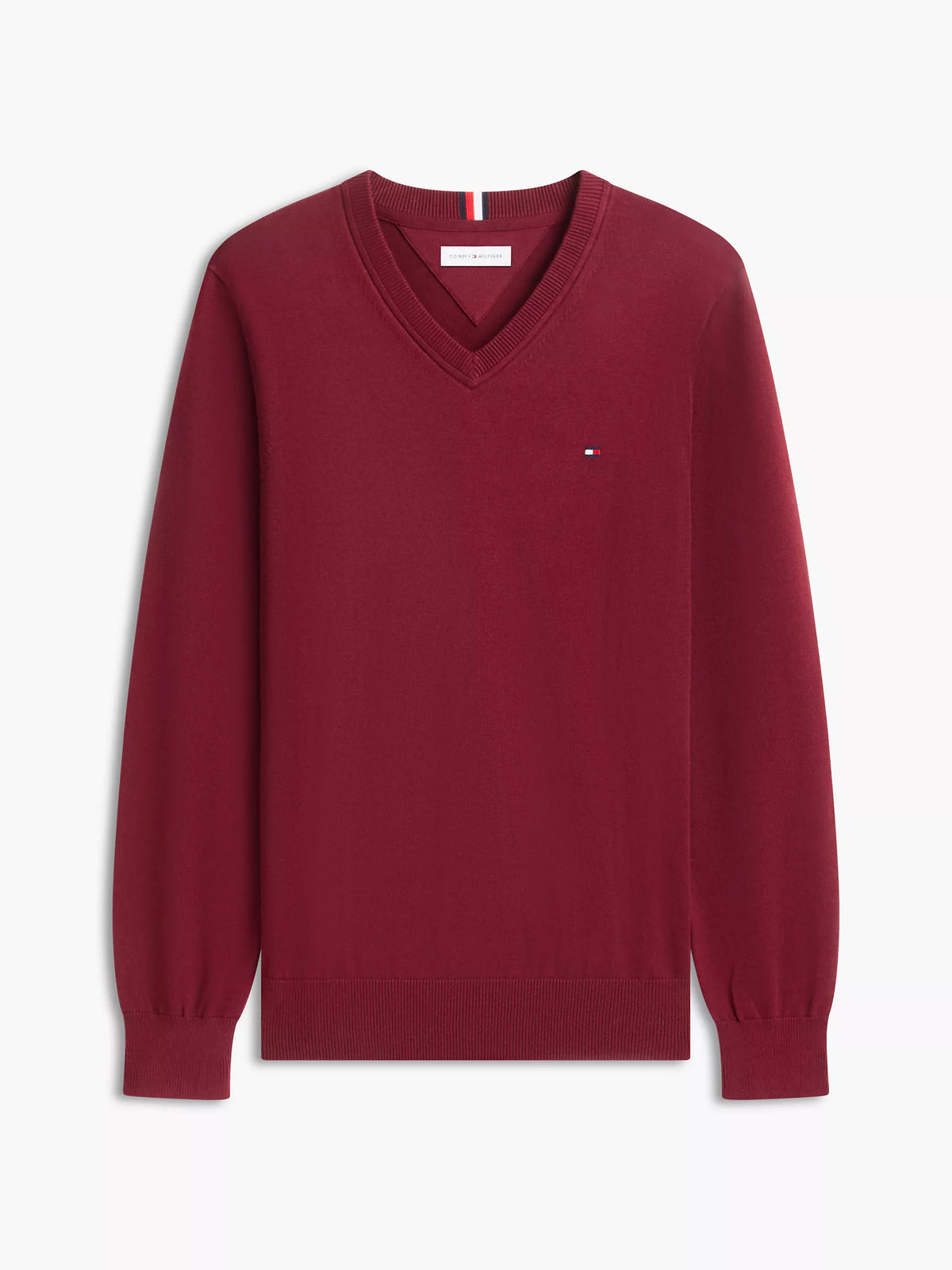 Tommy Hilfiger Solid Logo V-Neck Sweater