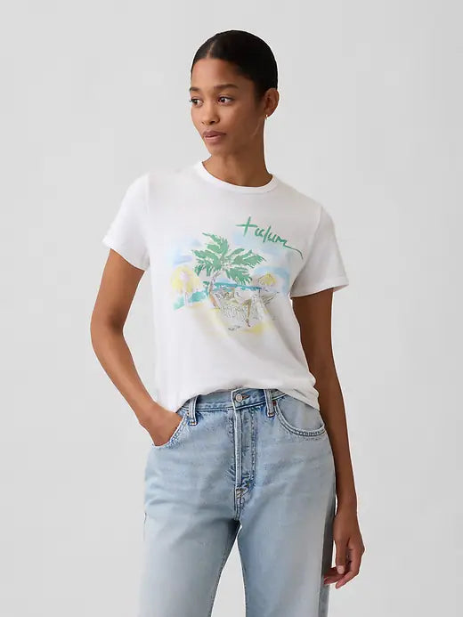Beach Graphic White 