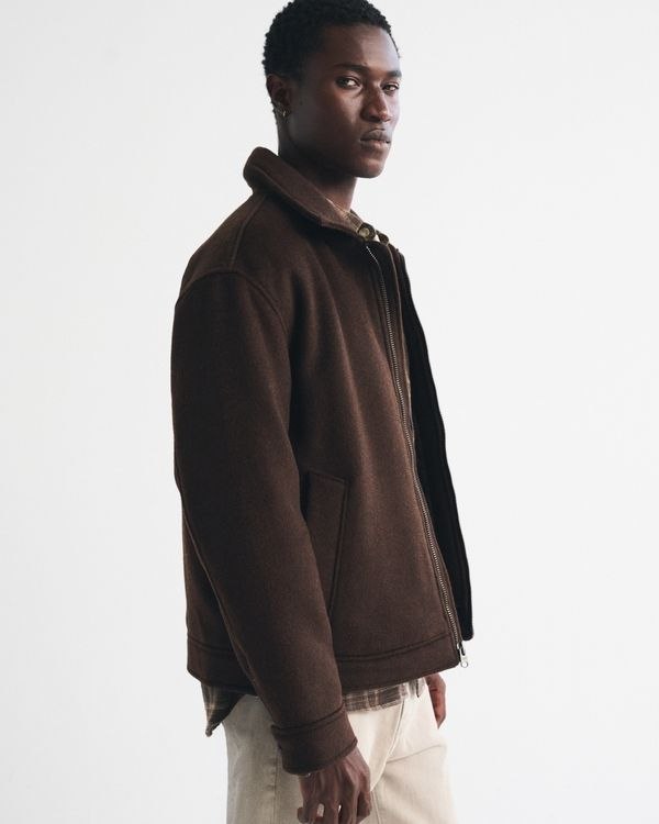 Abercrombie & Fitch Wool-Blend Zip Jacket
