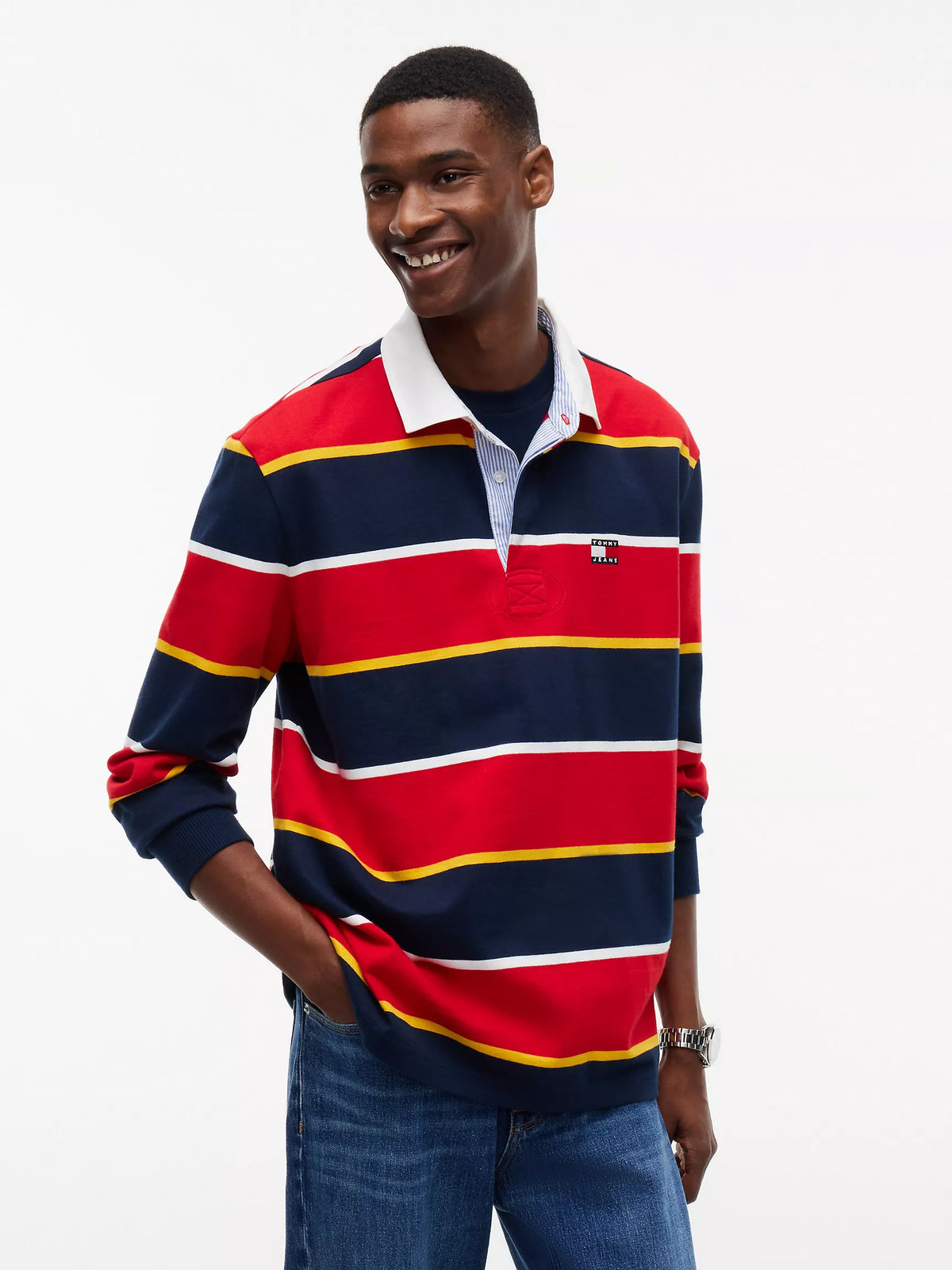 Tommy Hilfiger Tommy Jeans Relaxed Striped Rugby Polo
