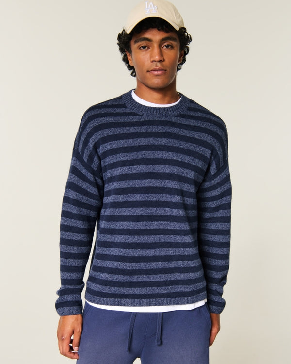 Hollister Boxy Striped Crew Sweater