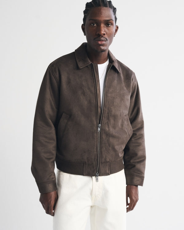 Abercrombie & Fitch Vegan Suede Bomber