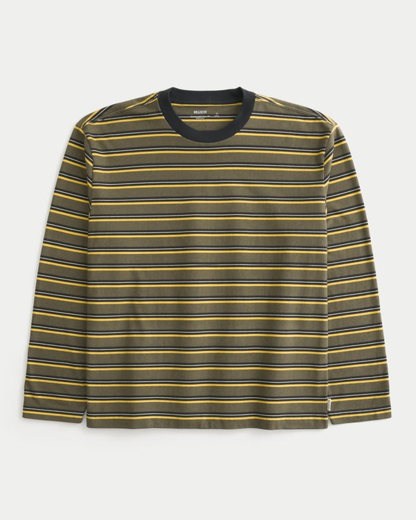 Hollister Boxy Heavyweight Long-Sleeve Cotton Crew T-Shirt