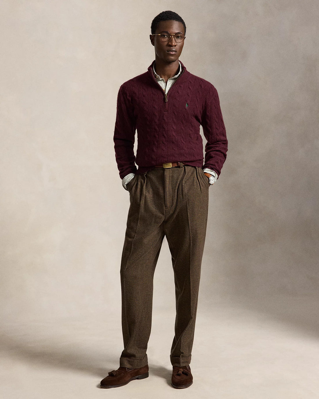 Ralph Lauren Cable-Knit Quarter-Zip Sweater